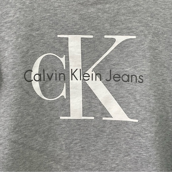 Calvin Klein monogram logo crewneck sweatshirt grey size S - Picture 3 of 6